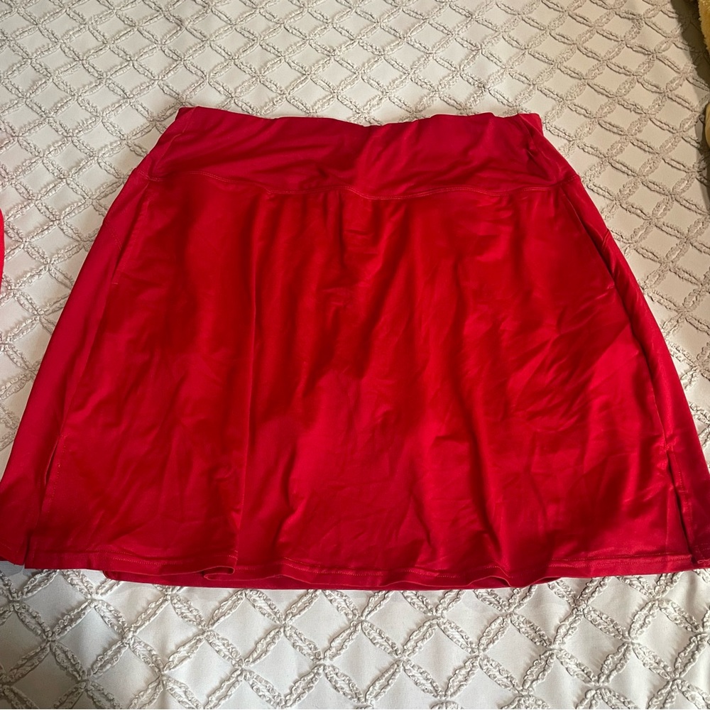 Red skirt with build in shorts- athletic type material Velma Scooby doo xl /xxl